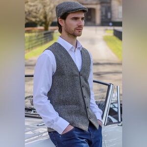 Mucros Weavers Men's Tweed Waiscoat Irish Classic 100% Wool Vest Made in Ireland